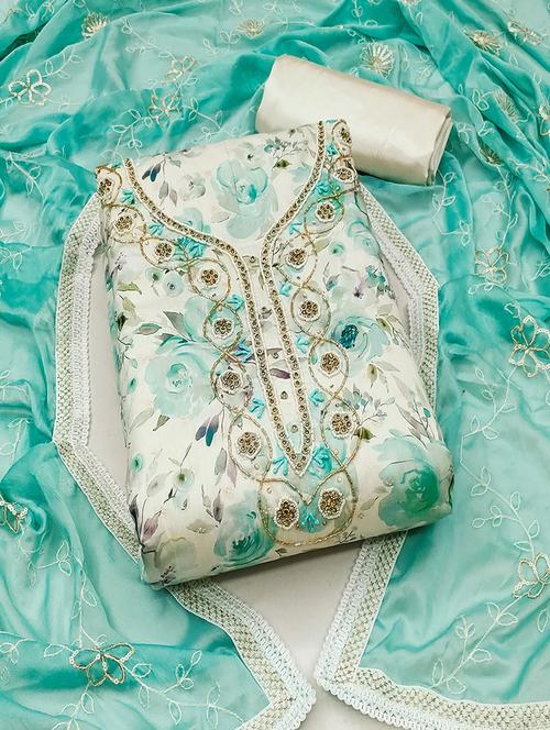 women embroidered unstitched suit set - 21467466 - Very Small Image - 1