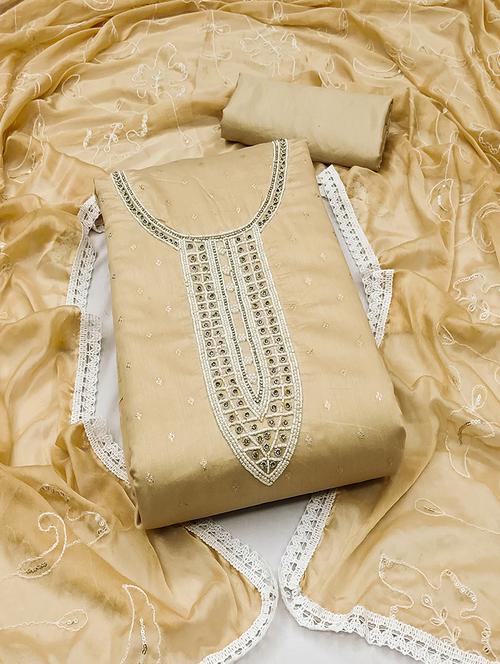 women embroidered unstitched suit set - 21467477 - Very Small Image - 1