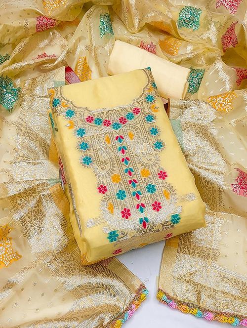 women embroidered unstitched suit set - 21467500 - Very Small Image - 1