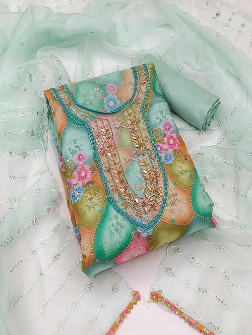 women embroidered unstitched suit set - 21467506 - Very Small Image - 1