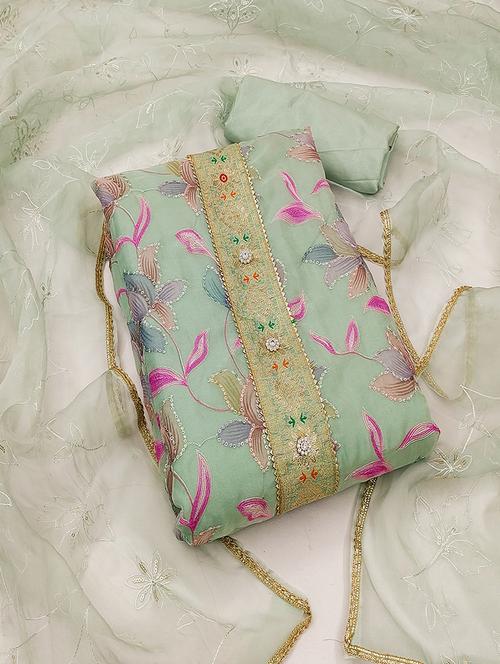 women embroidered unstitched suit set - 21467512 - Very Small Image - 1