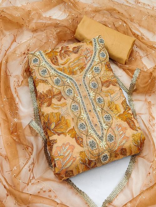 women embroidered unstitched suit set - 21467514 - Very Small Image - 1