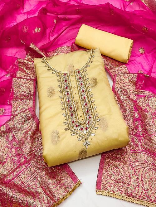 women embroidered unstitched suit set - 21467570 - Very Small Image - 1