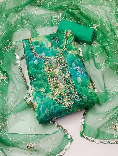 women embroidered unstitched suit set - 21467591 - Very Small Image - 1