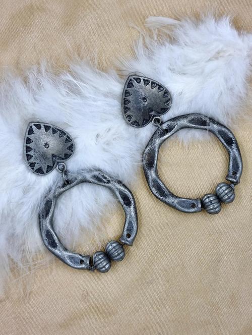 silver zinc hoop earring - 21467678 - Very Small Image - 1