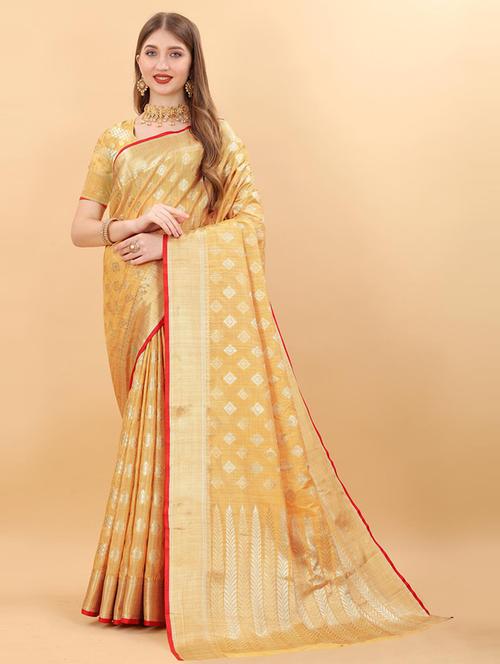 women self design banarasi saree with blouse - 21468845 - Very Small Image - 1