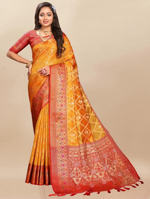 women self design banarasi saree with blouse - 21469172 - Very Small Image - 1