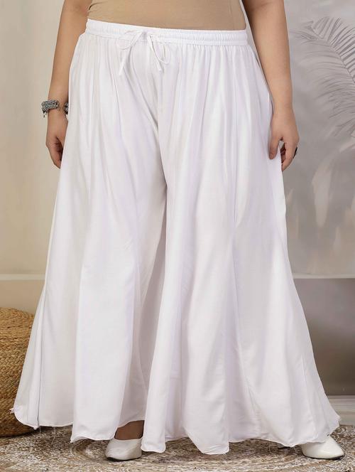 women white solid sharara - 21469510 - Very Small Image - 1