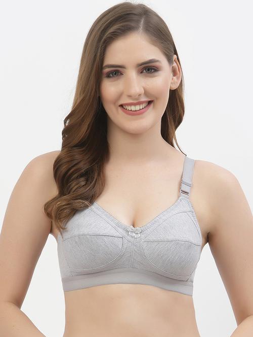 women solid cotton blend regular bra - 21469911 - Very Small Image - 1
