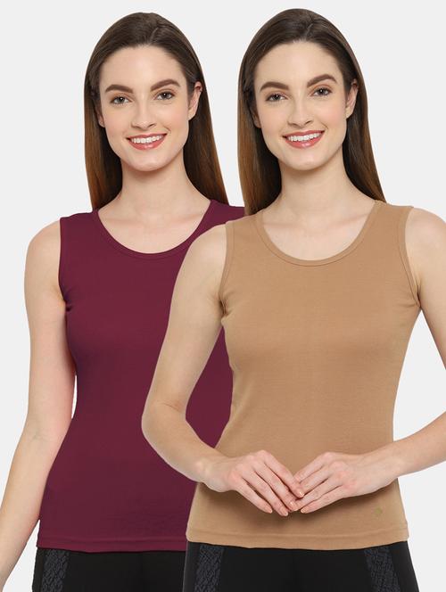 women multicolored set of 2 solid camisole - 21470424 - Very Small Image - 1