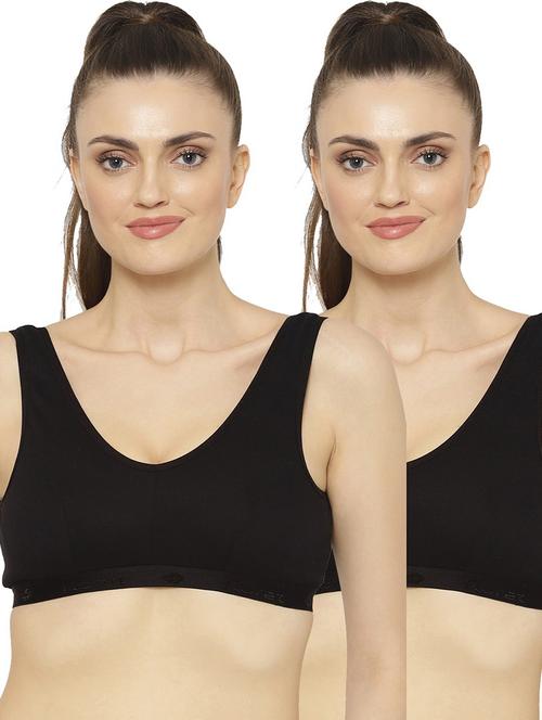 pack of multi colored cotton blend sports bra - 21470642 - Very Small Image - 1