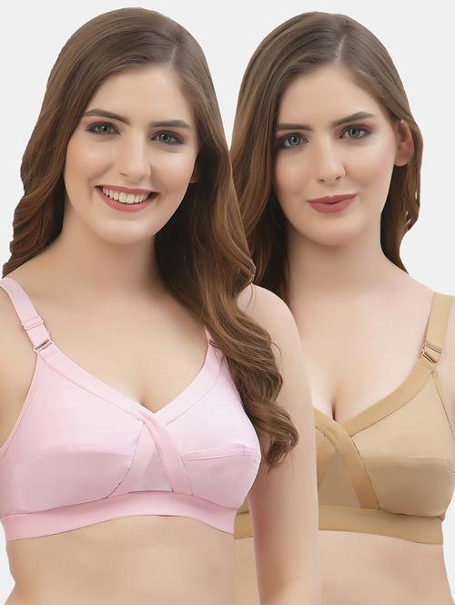 pack of 2 multi colored solid bra - 21470713 - Very Small Image - 1