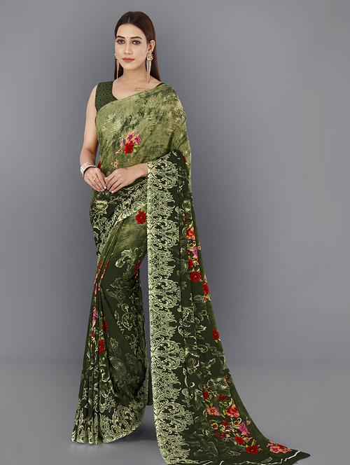 women printed casual wear saree with blouse - 21473870 - Very Small Image - 1