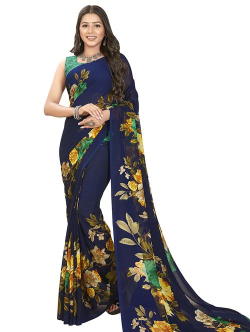 women casual wear georgette saree with blouse - 21473881 - Very Small Image - 1
