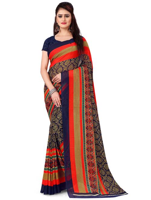women printed casual wear saree with blouse - 21473884 - Very Small Image - 1