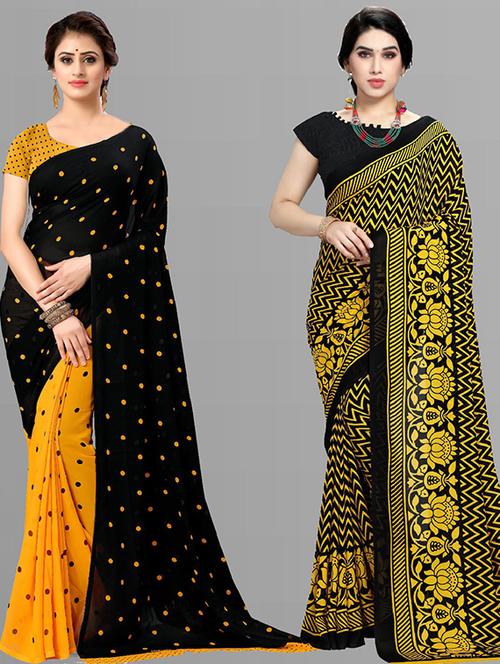 women pack of 2 casual wear sarees with blouse - 21474198 - Very Small Image - 1