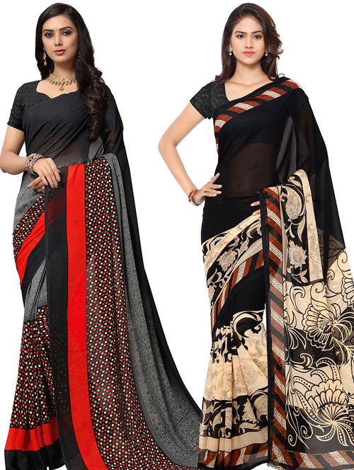 women pack of 2 casual wear combo sarees with blouse - 21476280 - Very Small Image - 1