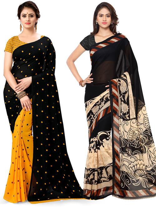 women pack of 2 casual wear combo sarees with blouse - 21476283 - Very Small Image - 1