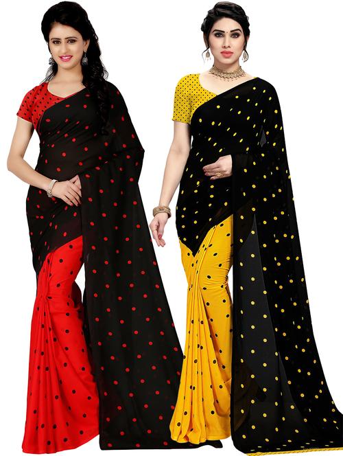 women pack of 2 casual wear combo sarees with blouse - 21476426 - Very Small Image - 1