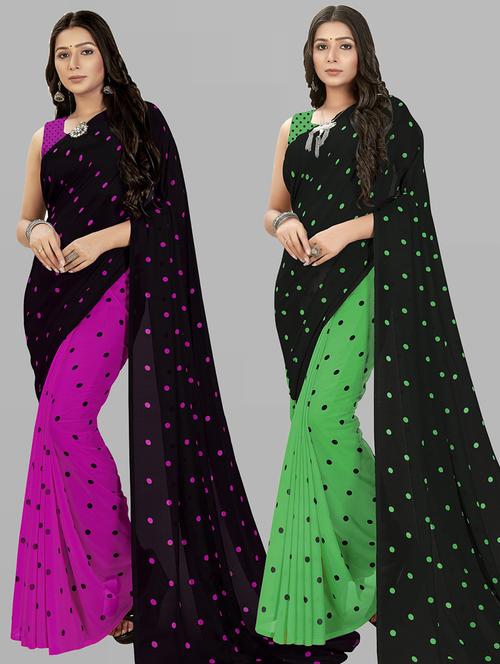 women pack of 2 casual wear combo sarees with blouse - 21476478 - Very Small Image - 1