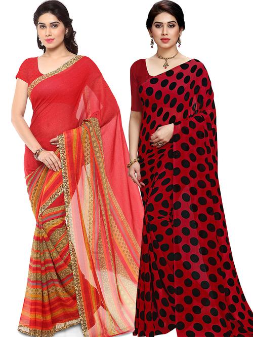 women pack of 2 casual wear combo sarees with blouse - 21476492 - Very Small Image - 1