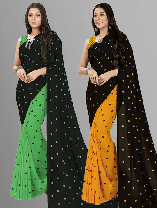 women pack of 2 casual wear combo sarees with blouse - 21476502 - Very Small Image - 1