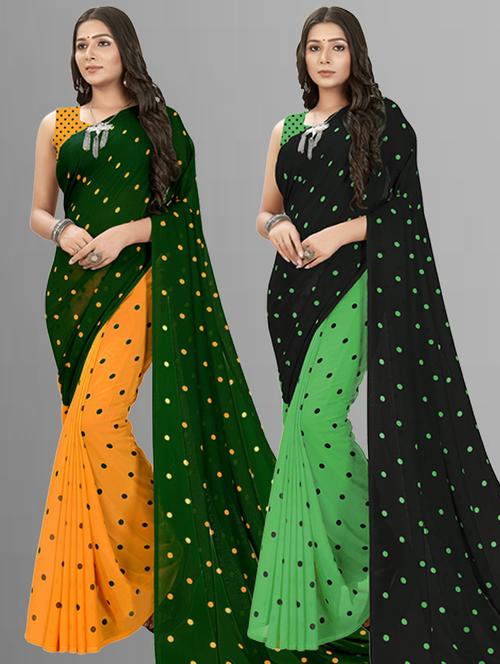 women pack of 2 casual wear combo sarees with blouse - 21476504 - Very Small Image - 1