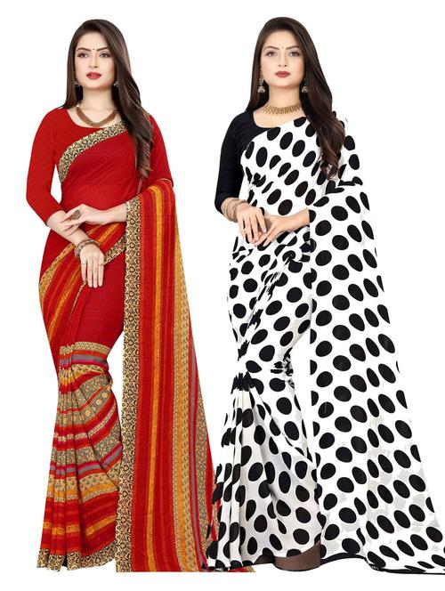 women pack of 2 casual wear sarees with blouse - 21476869 - Very Small Image - 1