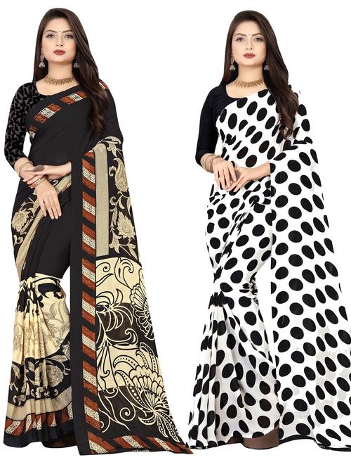 women pack of 2 casual wear combo sarees with blouse - 21476887 - Very Small Image - 1
