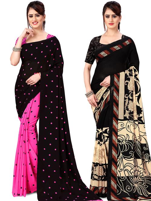 women pack of 2 casual wear combo sarees with blouse - 21477419 - Very Small Image - 1