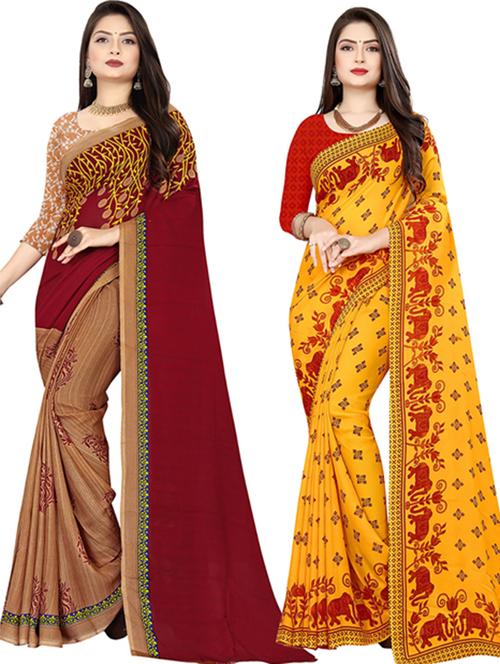 multi colored georgette ready to wear saree with blouse - 21477548 - Very Small Image - 1