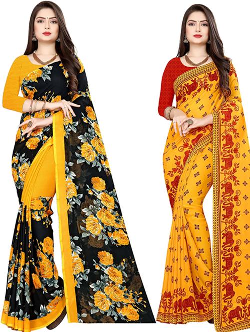multi colored georgette ready to wear saree with blouse - 21477549 - Very Small Image - 1