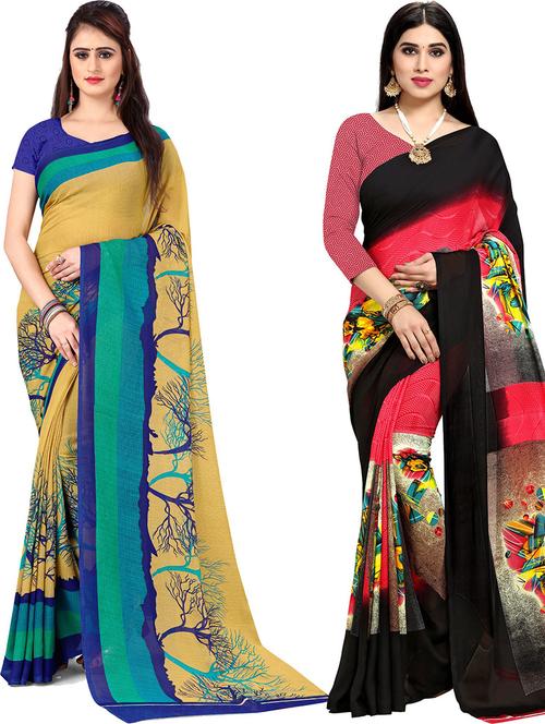 multi colored georgette ready to wear saree with blouse - 21477550 - Very Small Image - 1