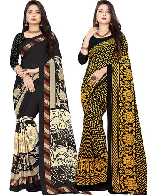 women pack of 2 casual wear combo sarees with blouse - 21477571 - Very Small Image - 1
