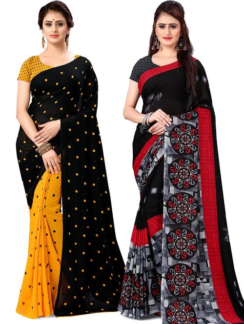 women pack of 2 casual wear sarees with blouse - 21477747 - Very Small Image - 1