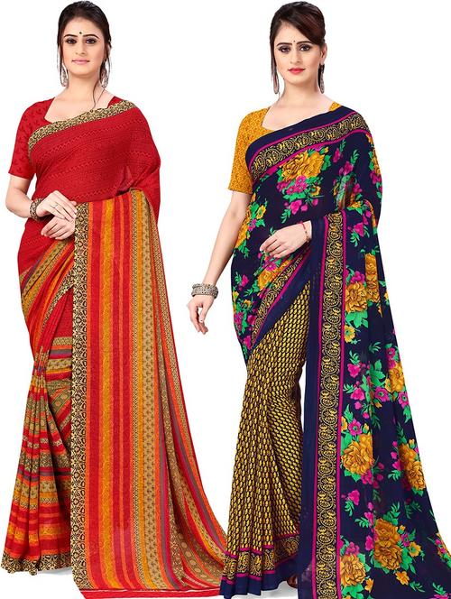 multi colored georgette ready to wear saree with blouse - 21477776 - Very Small Image - 1