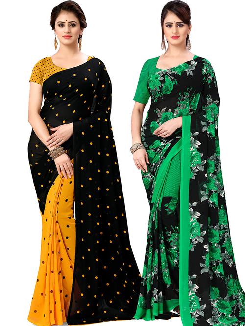 women pack of 2 casual wear combo sarees with blouse - 21477895 - Very Small Image - 1