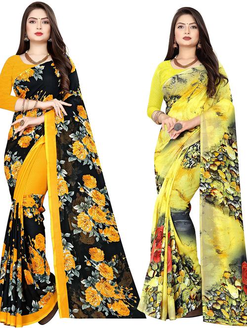 women pack of 2 casual wear sarees with blouse - 21477927 - Very Small Image - 1