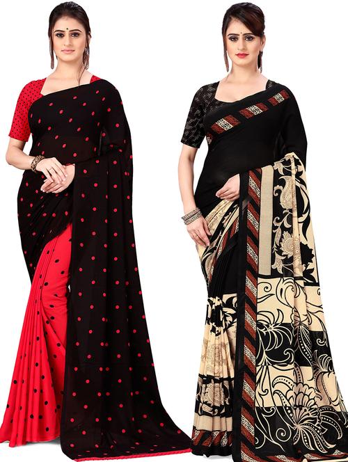 women pack of 2 casual wear combo sarees with blouse - 21478092 - Very Small Image - 1