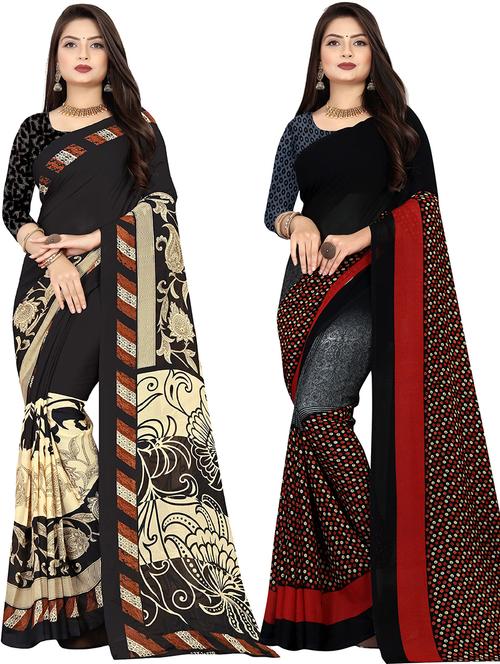 women pack of 2 casual wear combo sarees with blouse - 21478096 - Very Small Image - 1