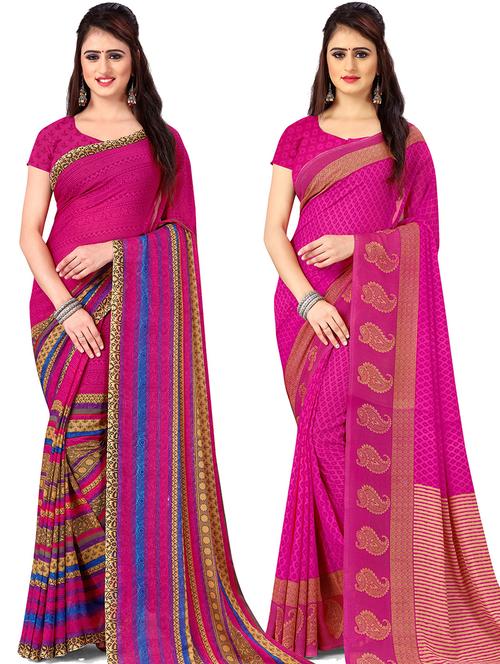 women pack of 2 casual wear combo sarees with blouse - 21478138 - Very Small Image - 1