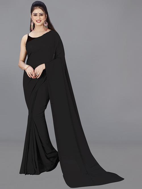 women plain casual wear saree with blouse - 21478463 - Very Small Image - 1