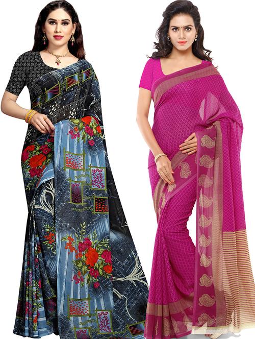 multi colored georgette ready to wear saree with blouse - 21478788 - Very Small Image - 1