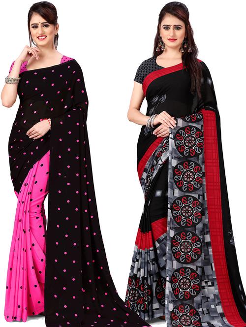 women pack of 2 casual wear combo sarees with blouse - 21478902 - Very Small Image - 1