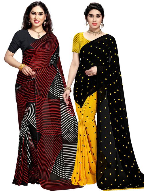 women pack of 2 casual wear combo sarees with blouse - 21478924 - Very Small Image - 1
