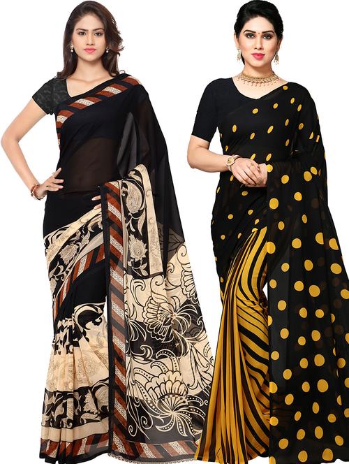 women pack of 2 casual wear combo sarees with blouse - 21479125 - Very Small Image - 1