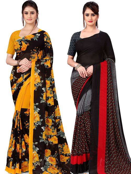 women pack of 2 casual wear combo sarees with blouse - 21479417 - Very Small Image - 1