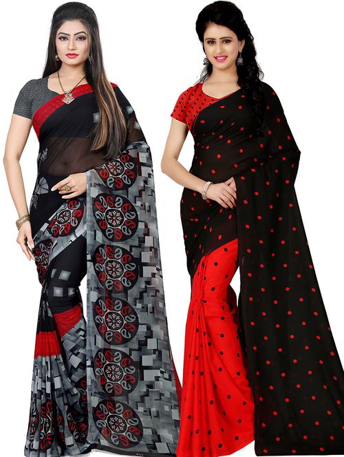 women pack of 2 casual wear combo sarees with blouse - 21479584 - Very Small Image - 1