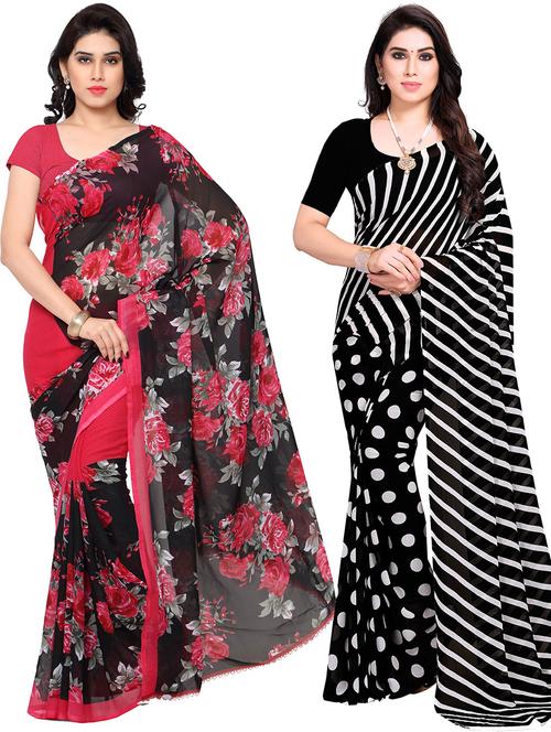 women pack of 2 casual wear combo sarees with blouse - 21479593 - Very Small Image - 1