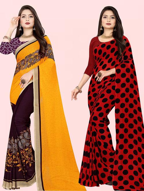 multi colored georgette ready to wear saree with blouse - 21480314 - Very Small Image - 1